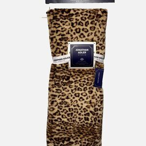 Jonathan Adler Studio Golden Leopard Print Faux Fur Throw Blanket 50”x70” Luxury